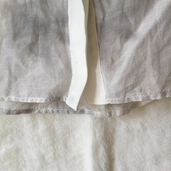 BCBGMaxAzria White and Gray Floral Half Button Down Shirt - Picture 5 of 16